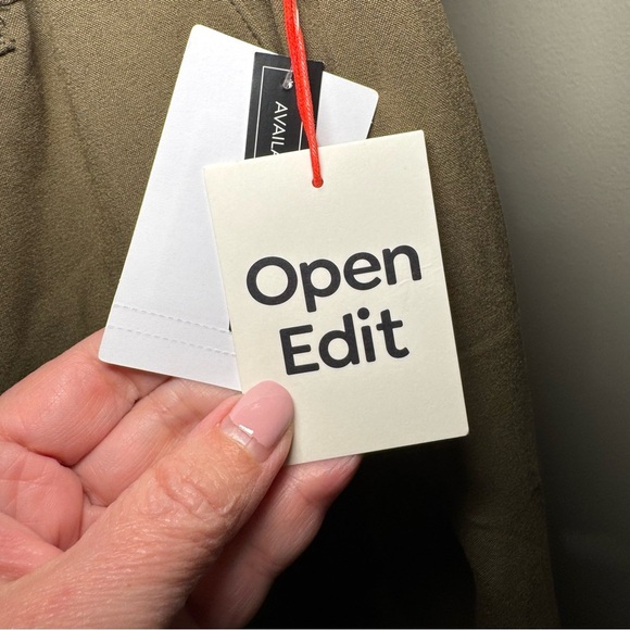 Open Edit High Rise Wide Leg Cargo Pants dark Olive size XS NWT - Picture 3 of 8